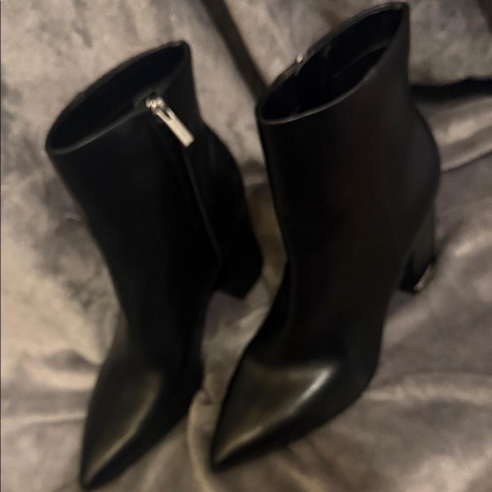 Calvin Klein Sleek Black Ankle Booties - Picture 5 of 7